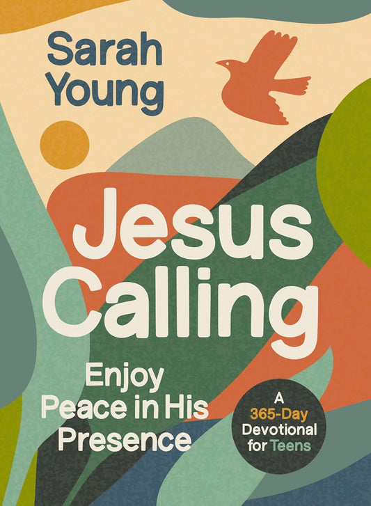Book cover of 'Jesus Calling' by Sarah Young with abstract shapes and colors.