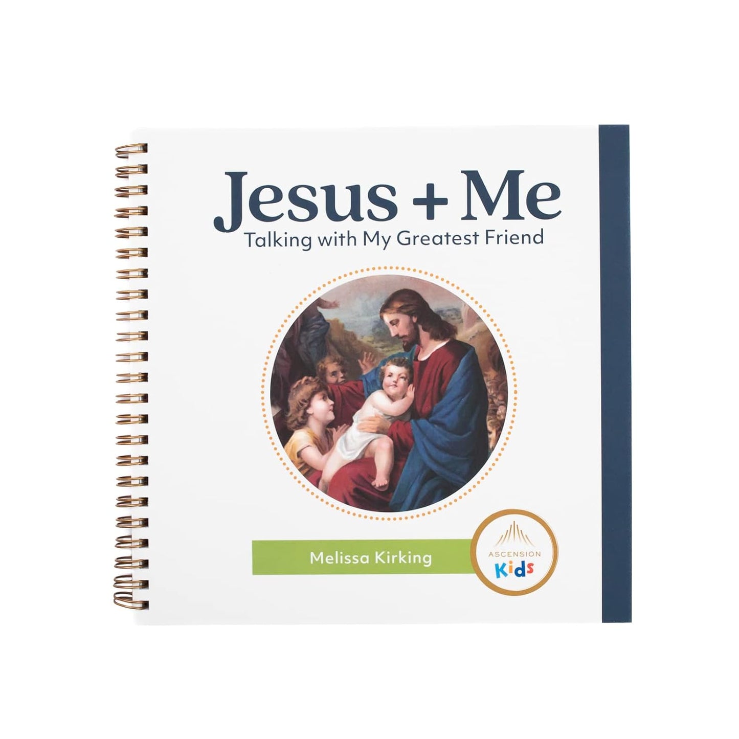 Book titled 'Jesus + Me: Talking with My Greatest Friend' by Melissa Kirking on a white background