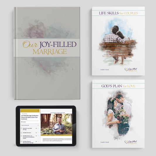 Collection of books on marriage and life skills with a tablet displaying additional content.