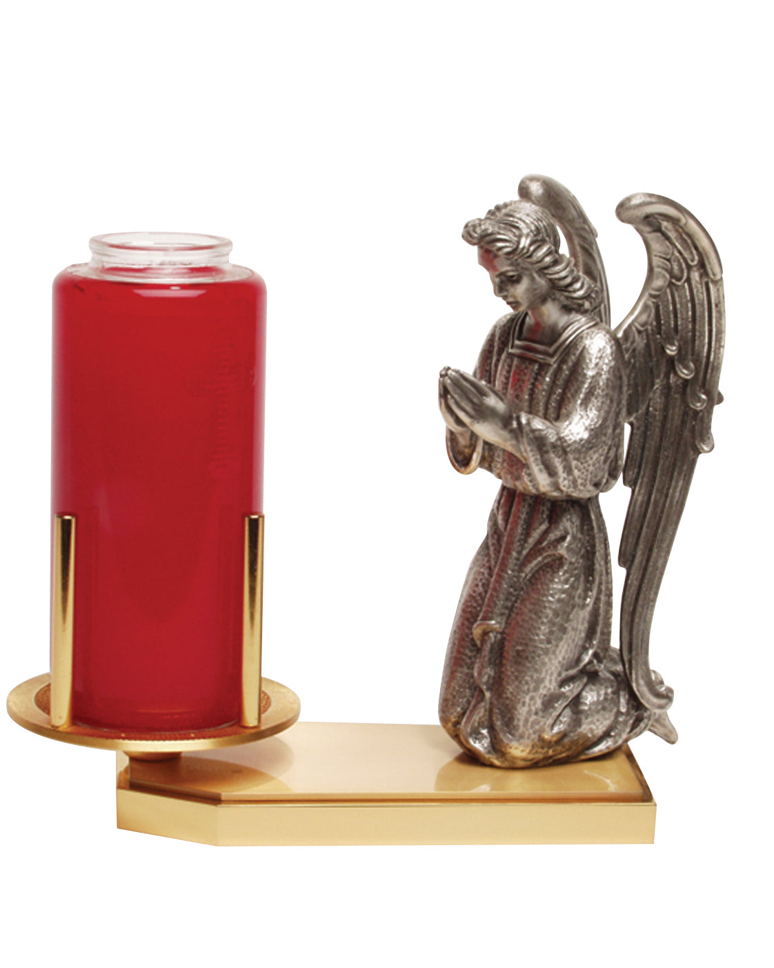 Soporte Devocional para Velas de Oro de 24K y Plata Antigua