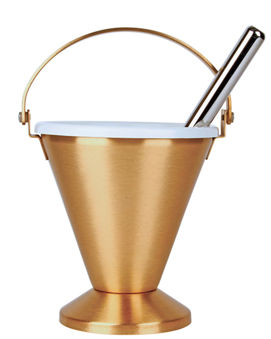 Holy Water Pot and Sprinkler Set with Liner