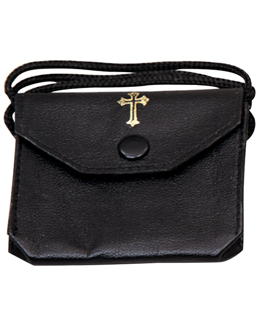 Black Leather Burse with Gusset