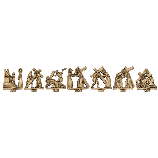 Chemin de Croix – Bronze Massif (Lot de 14, Non Monté)