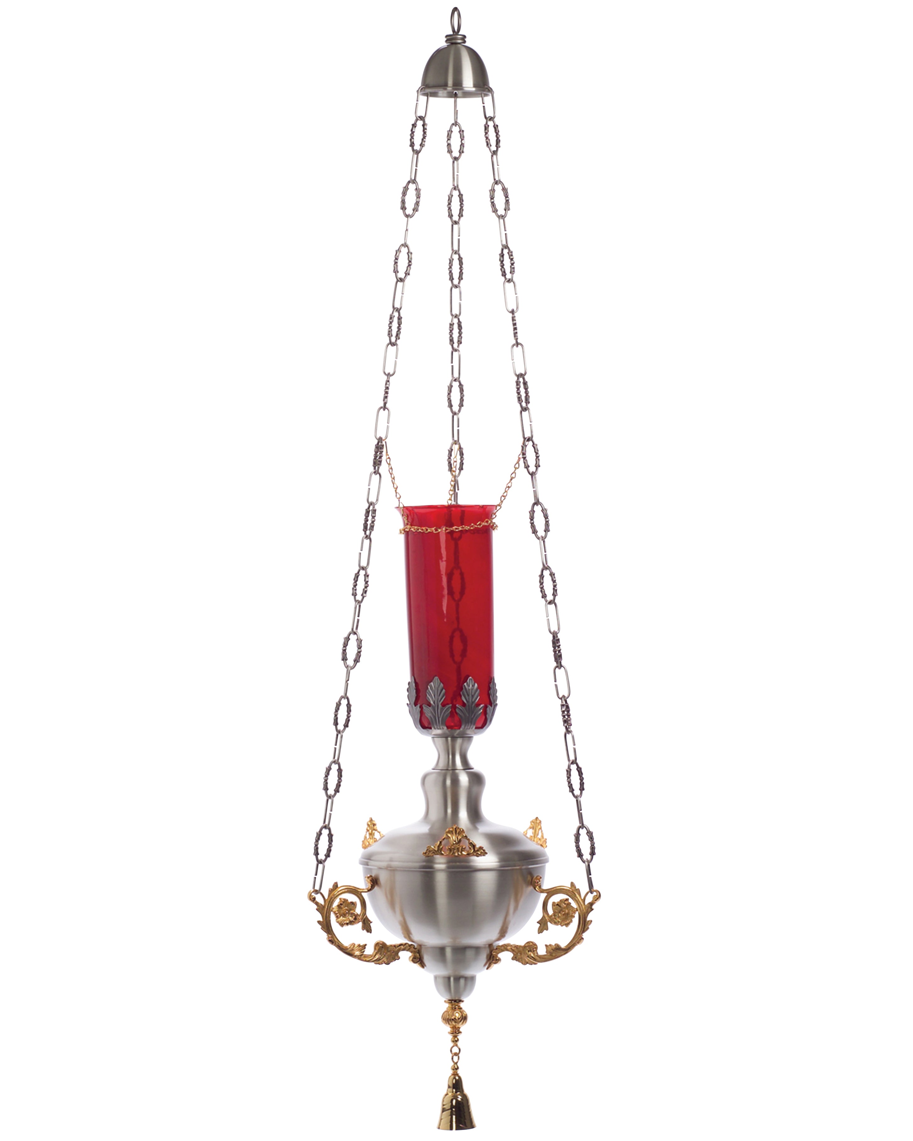 Gold and Silver Plated Hanging Sanctuary Lamp 48