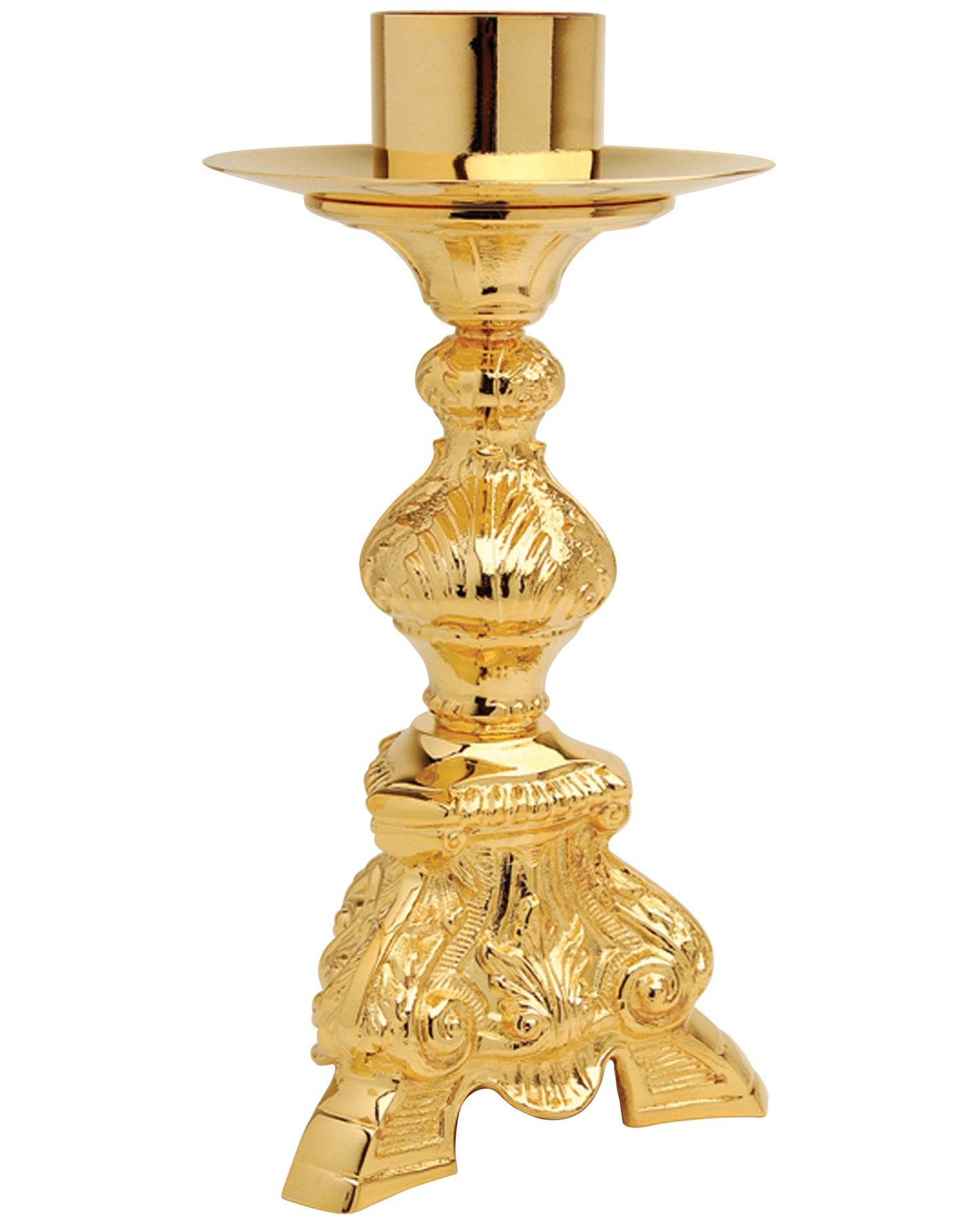 24k Gold-Plated Candlestick 10.75"