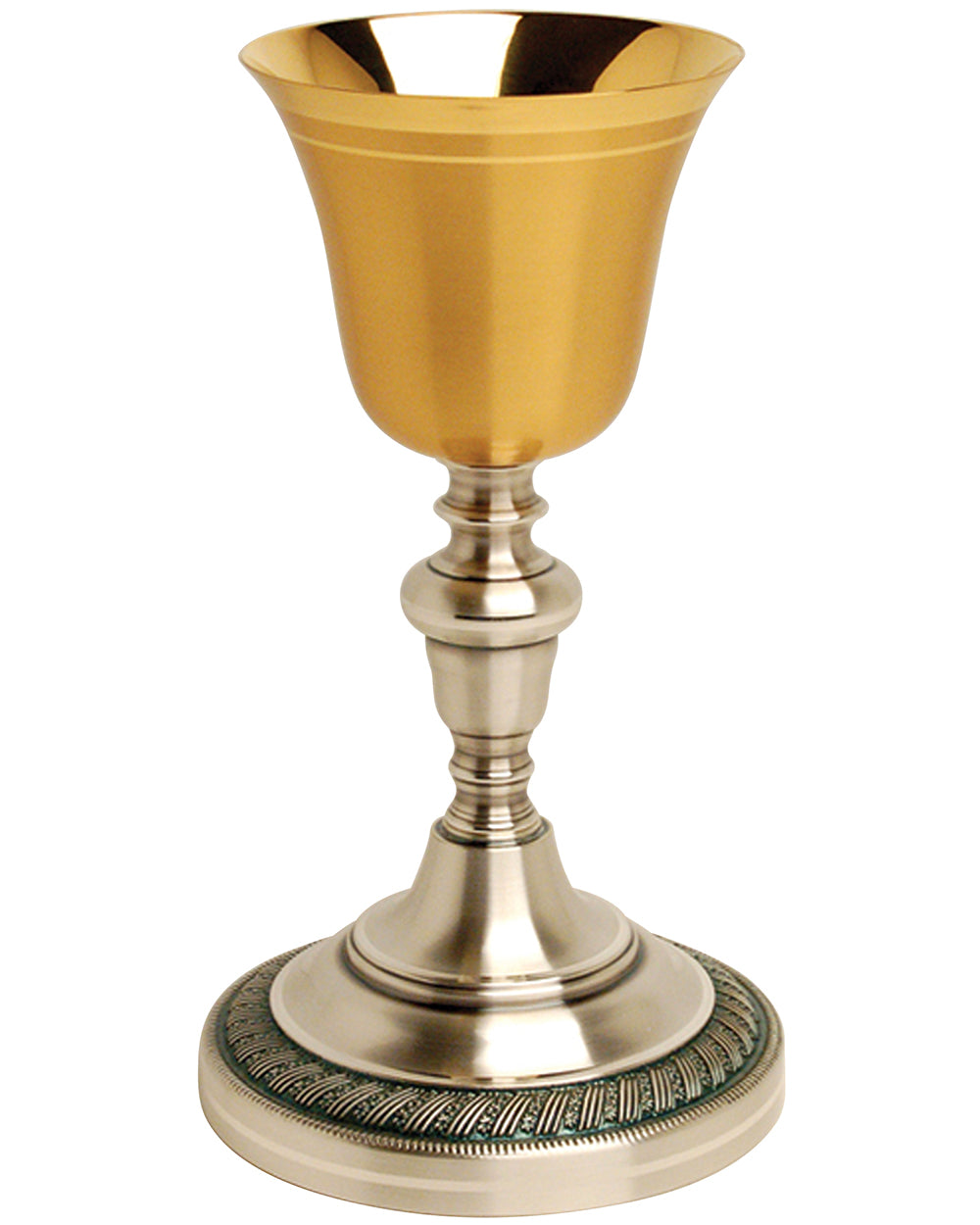 24k Gold-Plated and Oxidized Silver Chalice and Ciboria