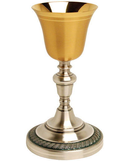 24k Gold-Plated and Oxidized Silver Chalice and Ciboria