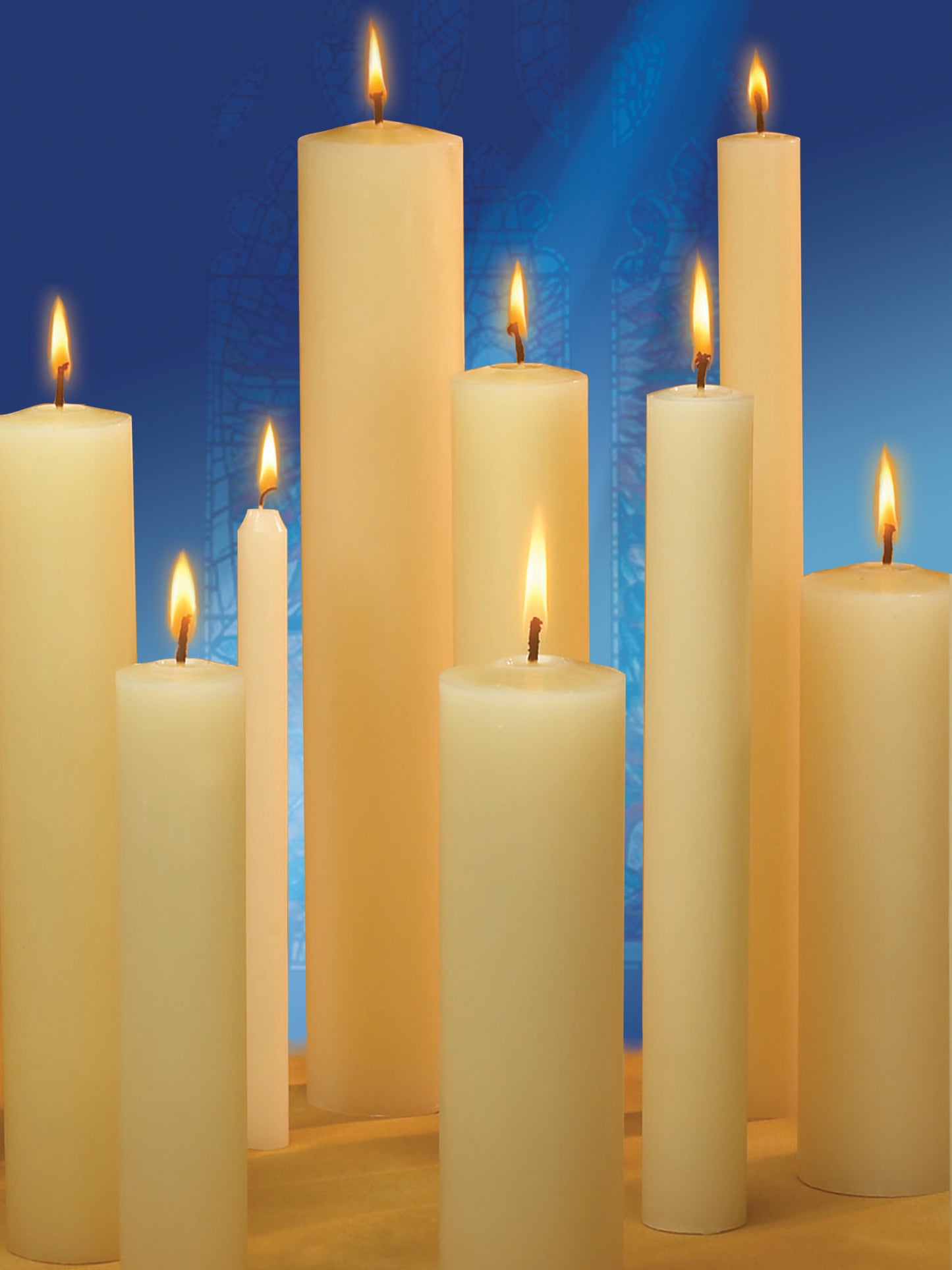 Large Diameter Liturgical Candles: 66% Beeswax (Singles)