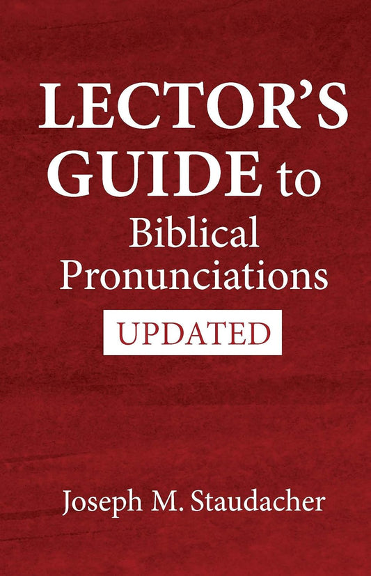 Book cover of 'Lector's Guide to Biblical Pronunciations' with red background and white text.