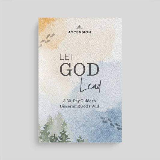 Book cover with 'Let God Lead' text and watercolor design on a light gray background