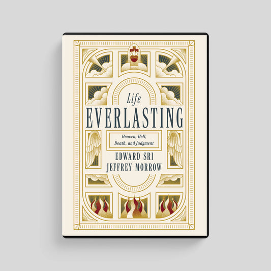 Book cover of 'Life Everlasting' by Edward Sri and Jeffrey Morrow on a light gray background