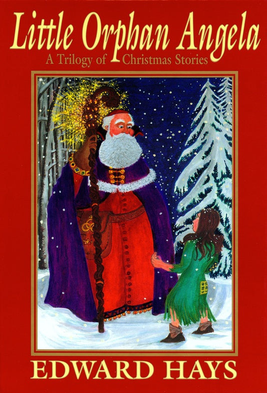Book cover of 'Little Orphan Angela' by Edward Hays with a winter scene illustration.