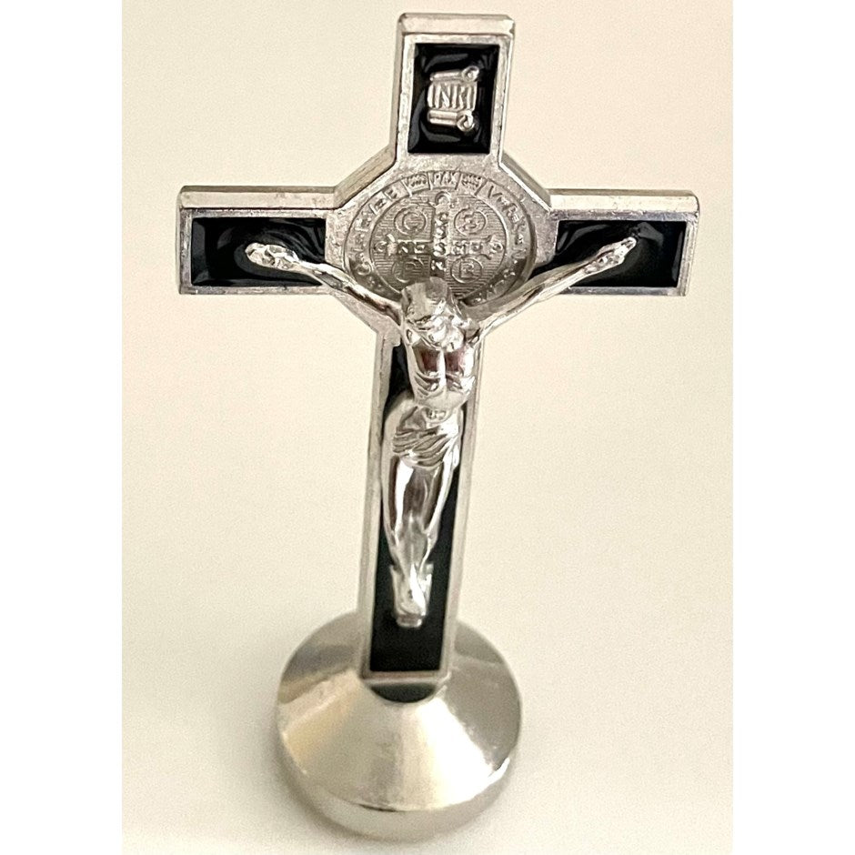 Black Enamelled St. Benedict Standing Cross 3"