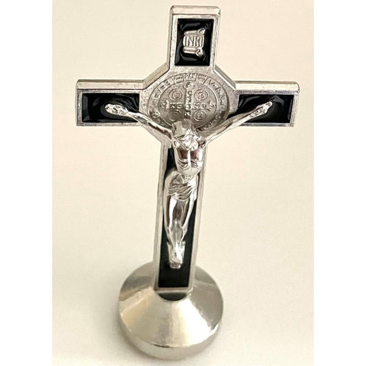 Black Enamelled St. Benedict Standing Cross 3"