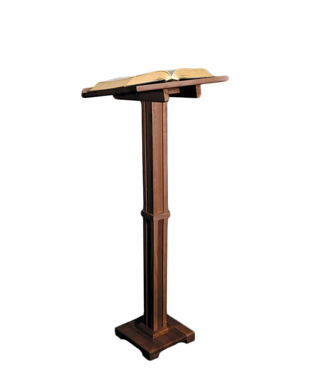 Wooden lectern on a white background