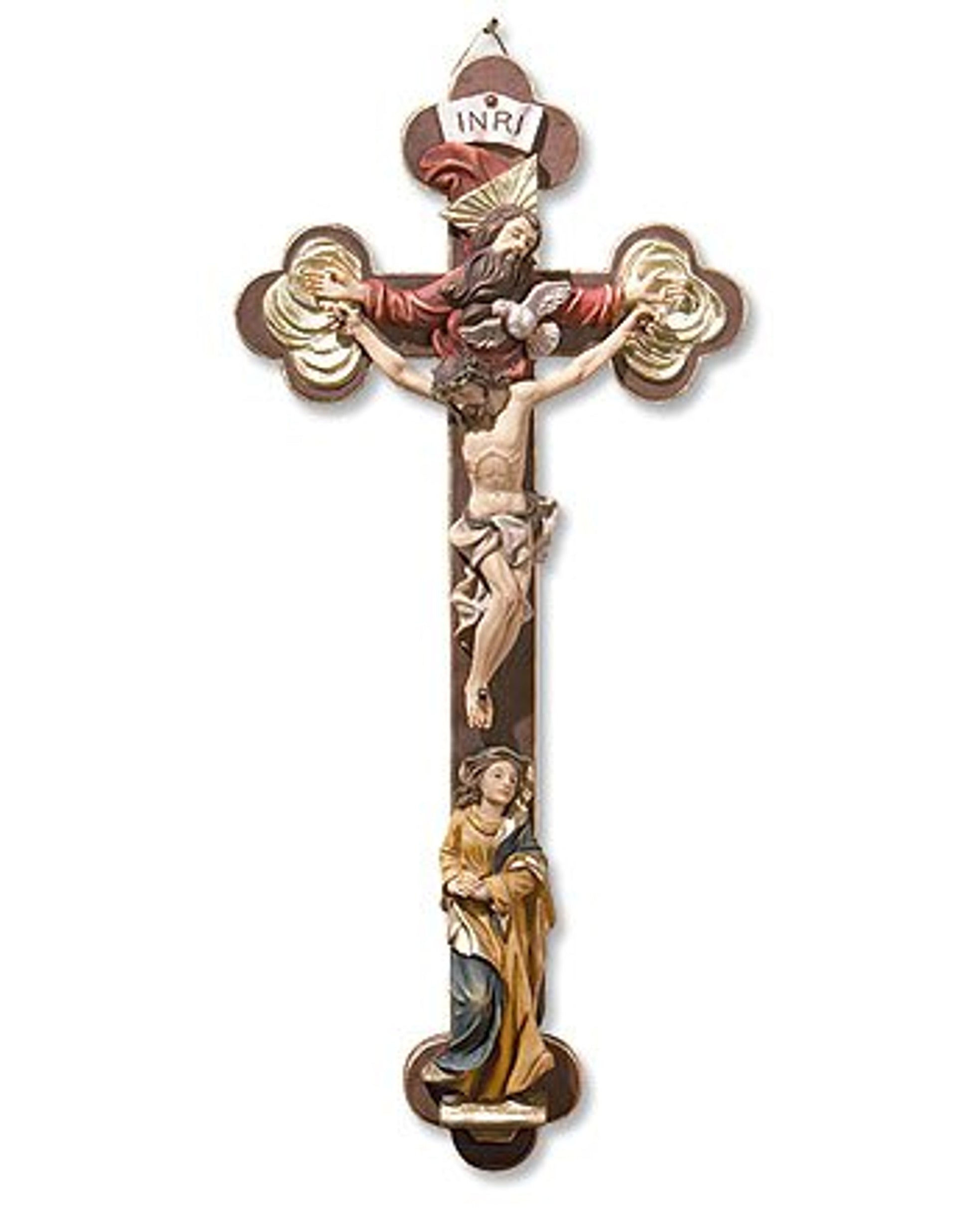 Decorative crucifix with artistic design on a white background