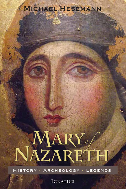 Book cover of 'Mary of Nazareth' by Michael Hesemann, featuring a portrait with gold text.