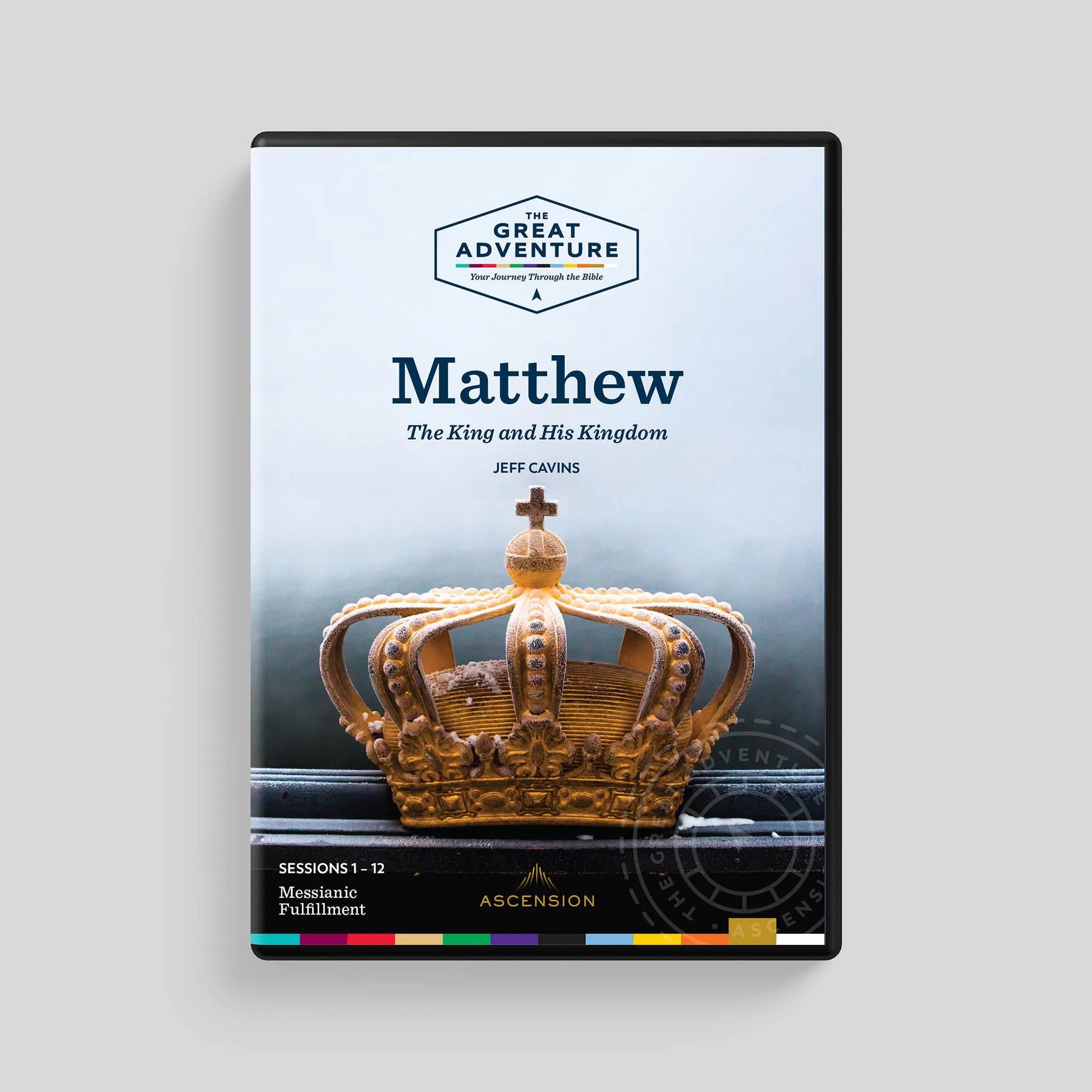 Book cover of 'The Great Adventure: Matthew' with a crown illustration on a gray background