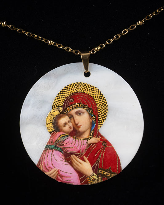 Colgante de nácar de la Virgen de Vladímir