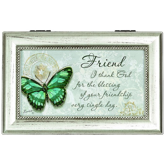 Decorative plaque with a green butterfly and text on a light background