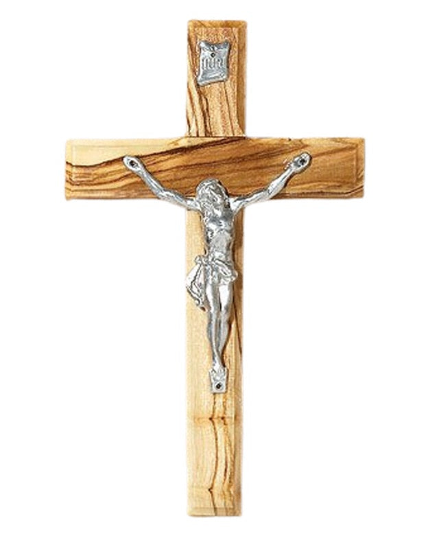 Crucifix mural en bois d'olivier 10 cm