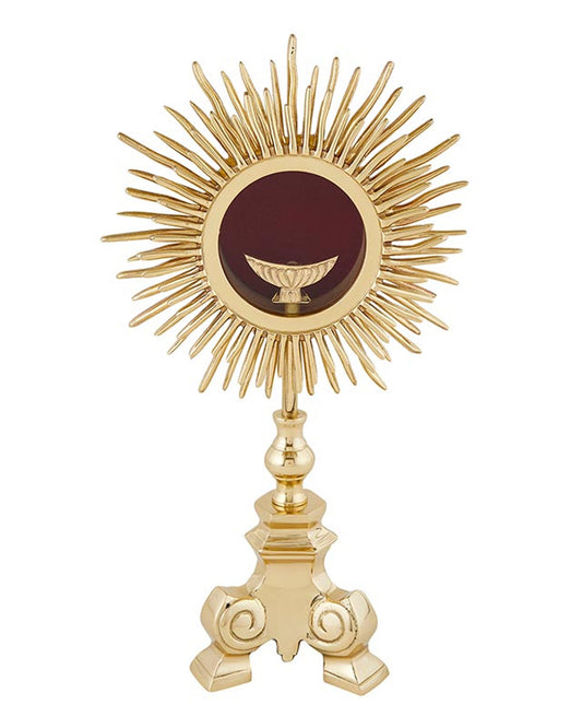 Ornate Brass Monstrance 7-3/4"
