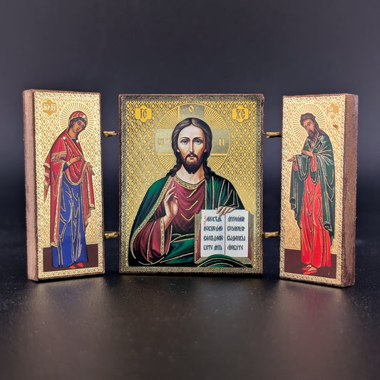 Magnet icône triptyque du Christ Pantocrator