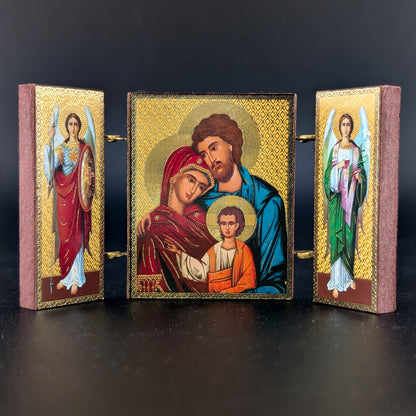Imán de icono tríptico de la Sagrada Familia