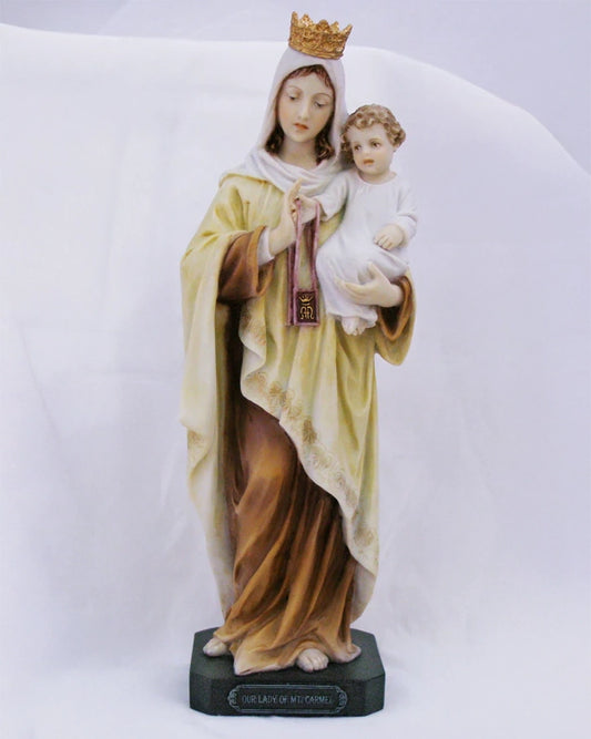 Our Lady of Mount Carmel Hand-Painted Statue 10"