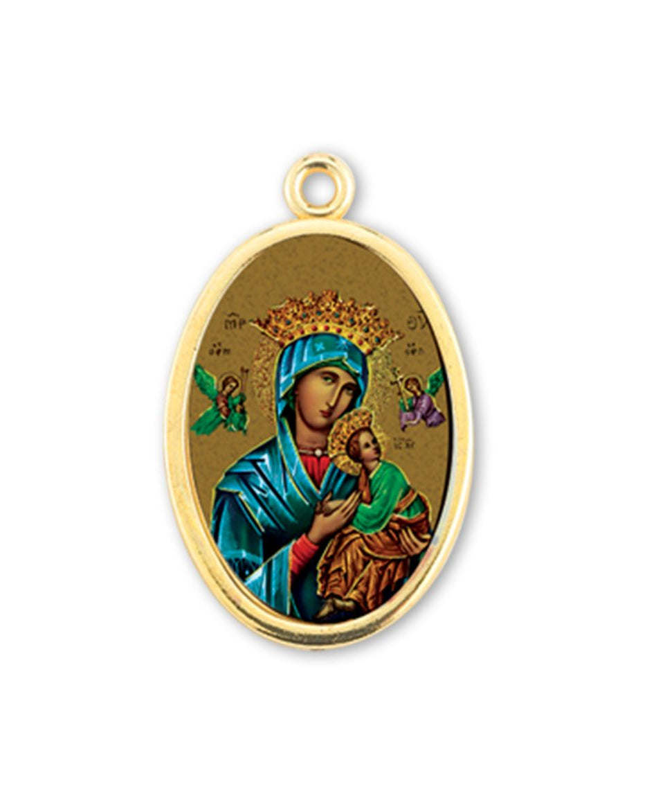 Our Lady of Perpetual Help Gold-Finish Picture Medal 1"