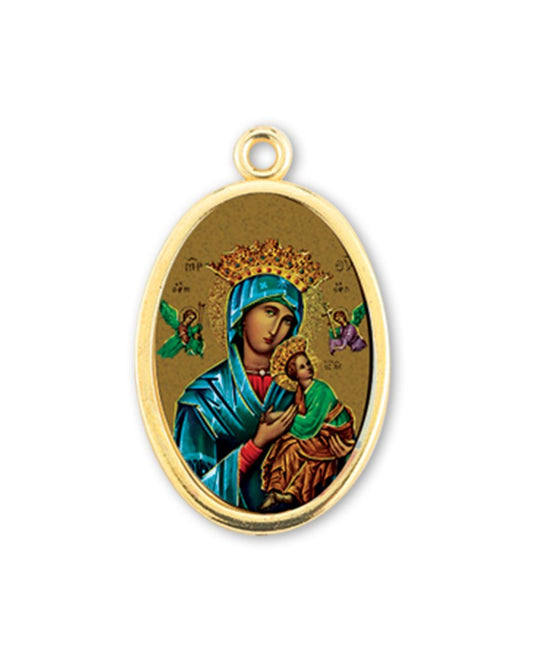 Our Lady of Perpetual Help Gold-Finish Picture Medal 1"