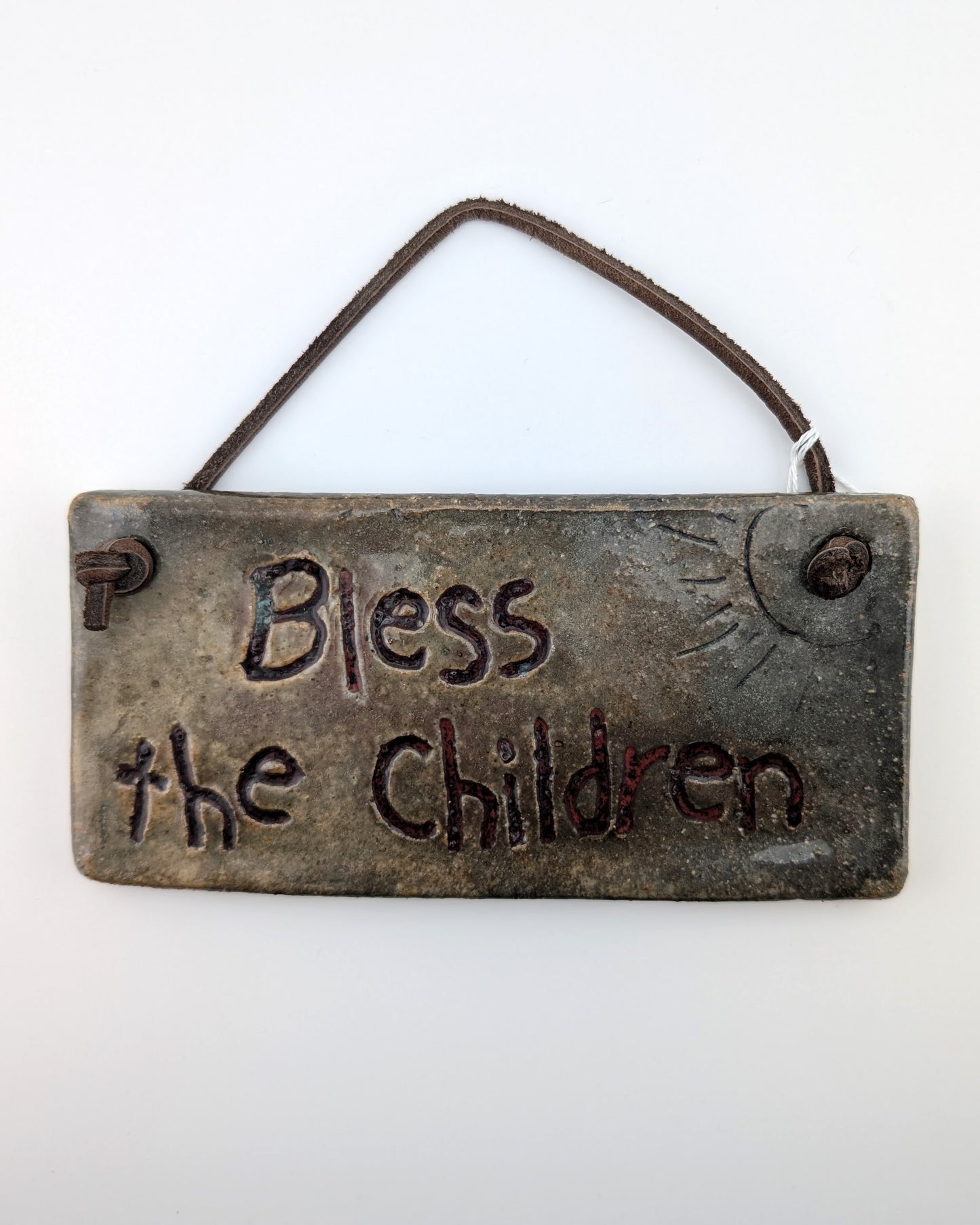 Bless the Children Hanging Wall Plaque  2.5" x 5.5"