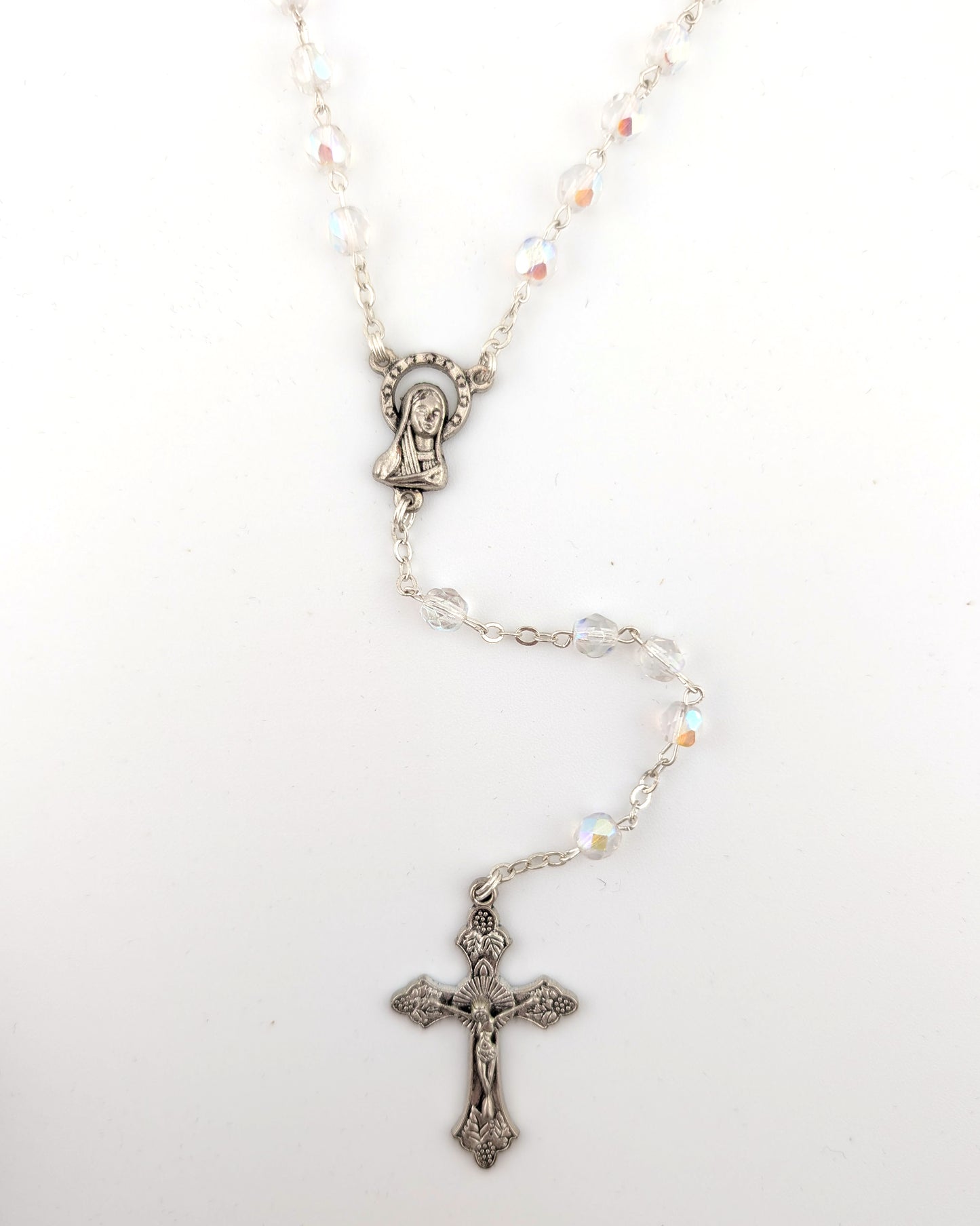 Kit de chapelet de première communion en cristal de 6 mm