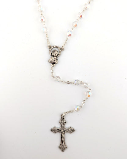 Kit de chapelet de première communion en cristal de 6 mm