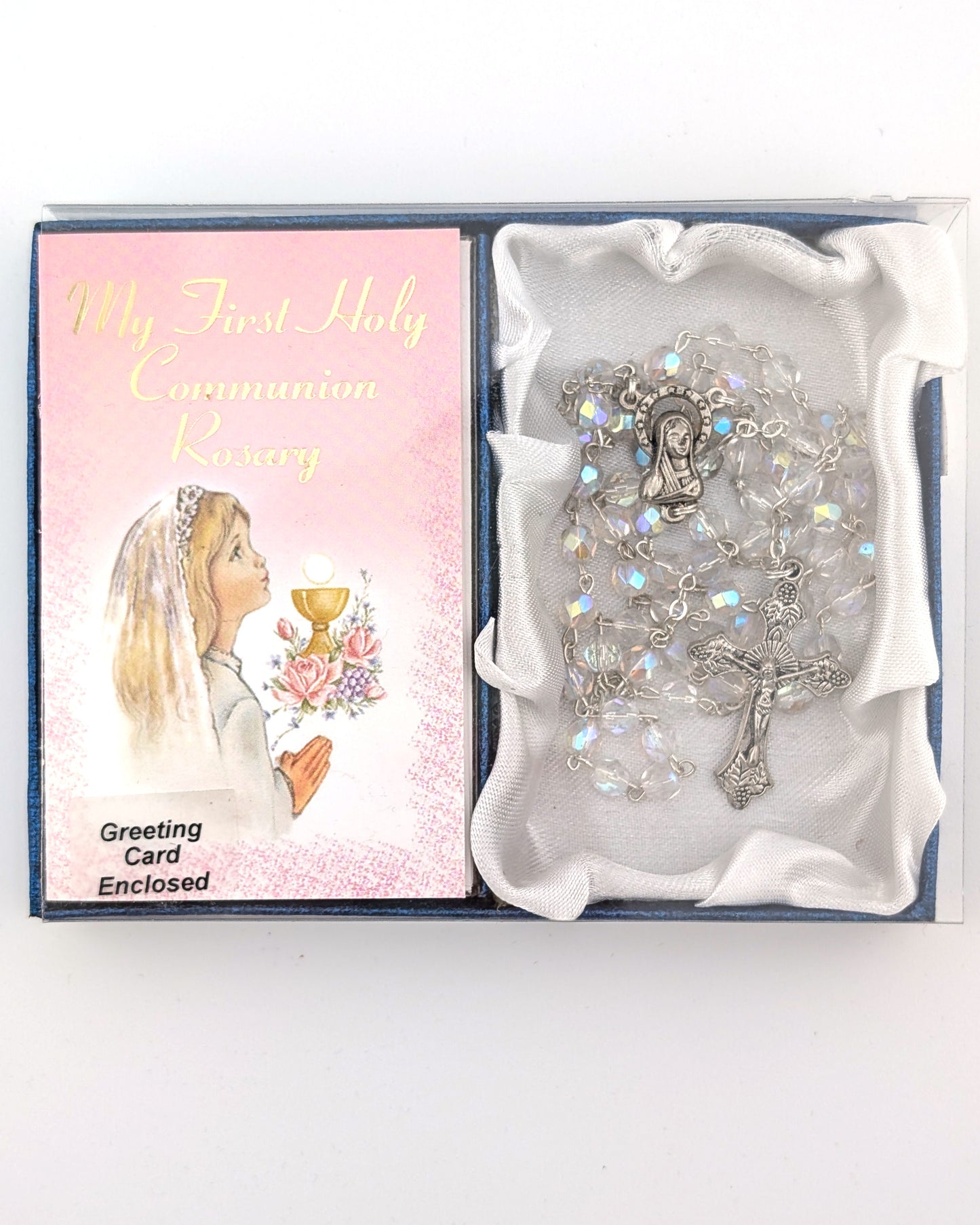 Kit de chapelet de première communion en cristal de 6 mm