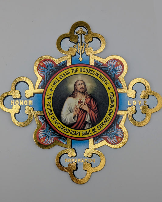 Placa de papel del Sagrado Corazón 5¾"