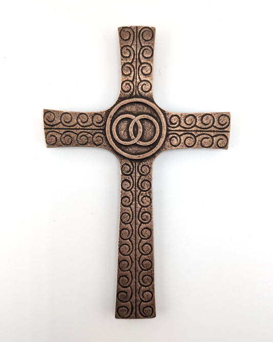 Maria Laach Abbey Cast Bronze Wedding Wall Cross 7"
