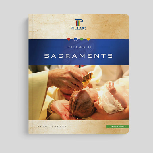 Book cover of 'Pillar II Sacraments' with a religious ceremony on the cover