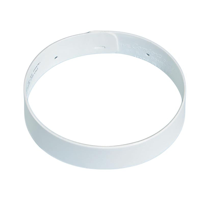 White circular object on a white background