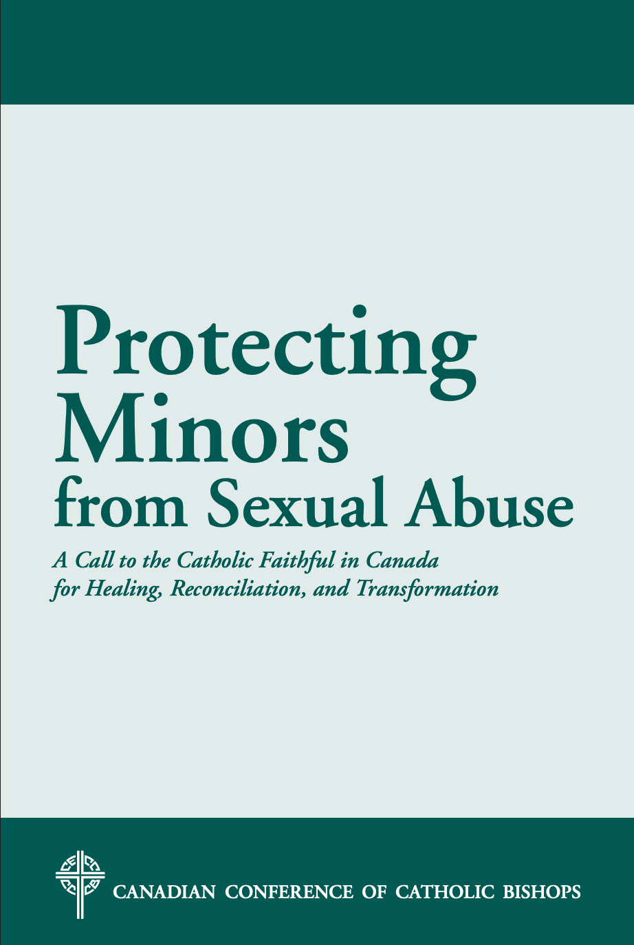 Book cover of 'Protecting Minors from Sexual Abuse' by the Canadian Conference of Catholic Bishops.