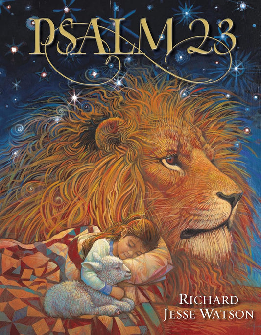 Cover of 'Psalm 23' with a lion and child illustration, featuring Richard Jesse Watson's name.