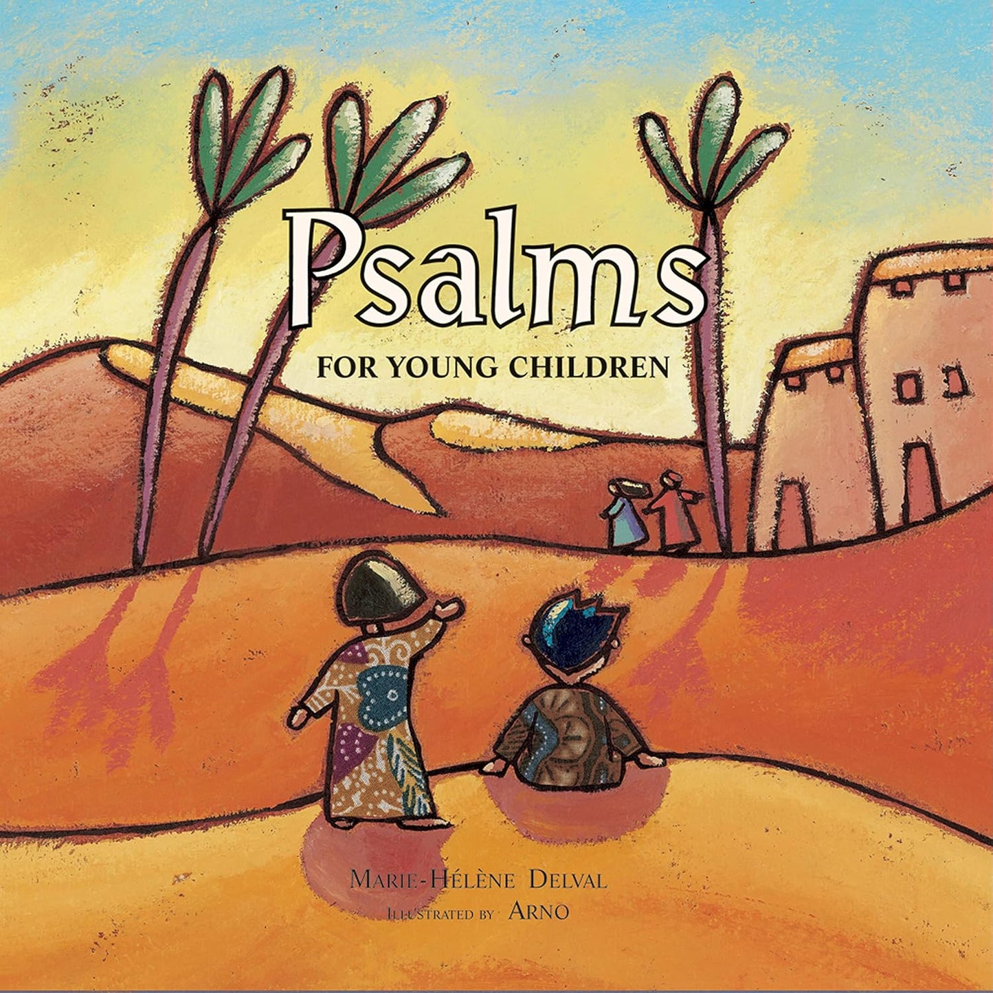 Book cover of 'Psalms for Young Children' with desert scene and two figures.