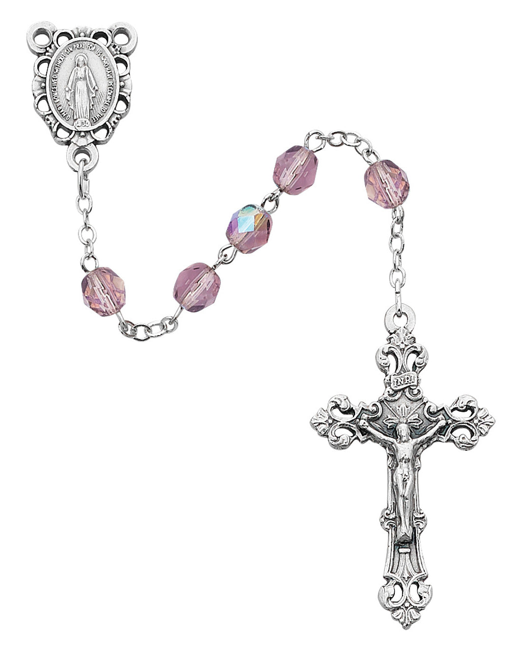 Birthstone Rosary: Light Lavender Glass (June)