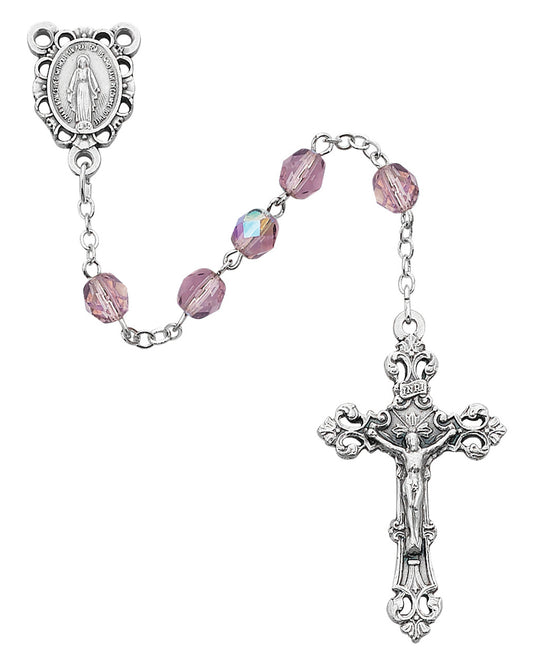 Birthstone Rosary: Light Lavender Glass (June)
