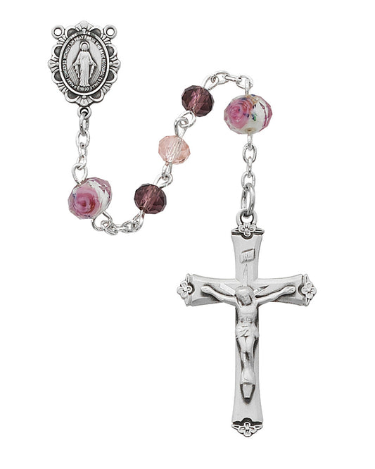 Pink and Purple Flower Rosary