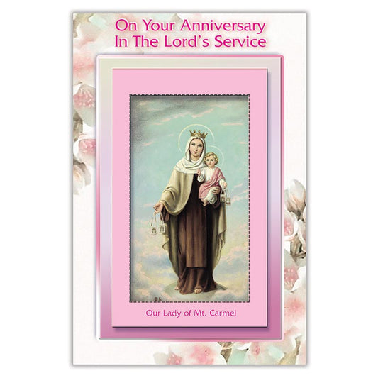 On Your Anniversary in the Lord's Service Card with Removable Prayer Card