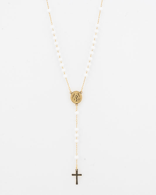 Chapelet Collier Blanc et Or