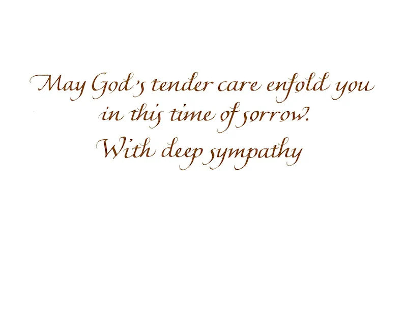 Sympathy message with warm regards on a white background