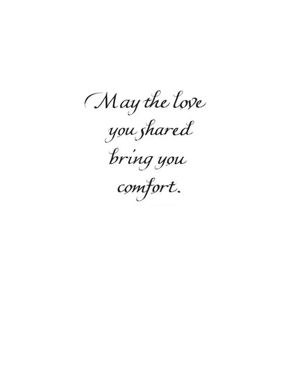 Black text on a white background with a quote about love and comfort.