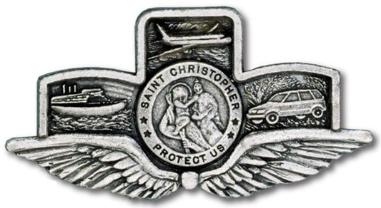 San Cristóbal Alas de Viajero Clip para Visera de Coche 5 cm